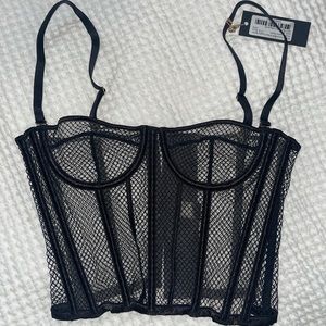 Meshki Yazmin Mesh & Satin Longline Bustier